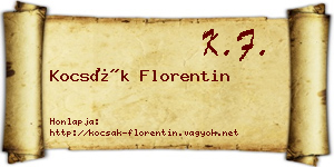 Kocsák Florentin névjegykártya
